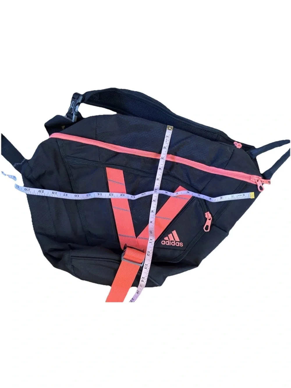 Adidas Sling Bag Backpack Black Pink Crossbody Gym Travel Unisex - Picture 8 of 8